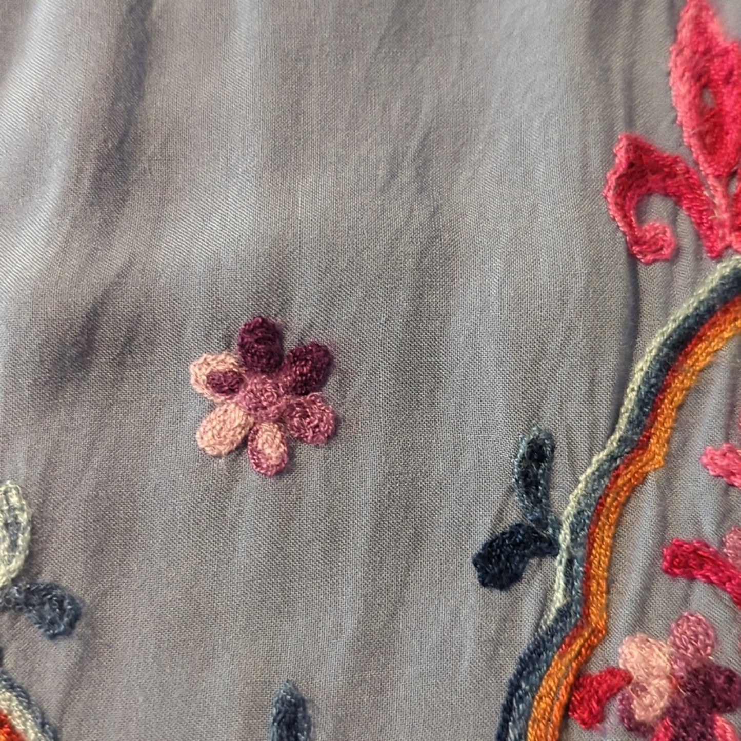 Adeline All Over Embroidered Off the Shoulder Boho Peasant Blouse Women's Size S