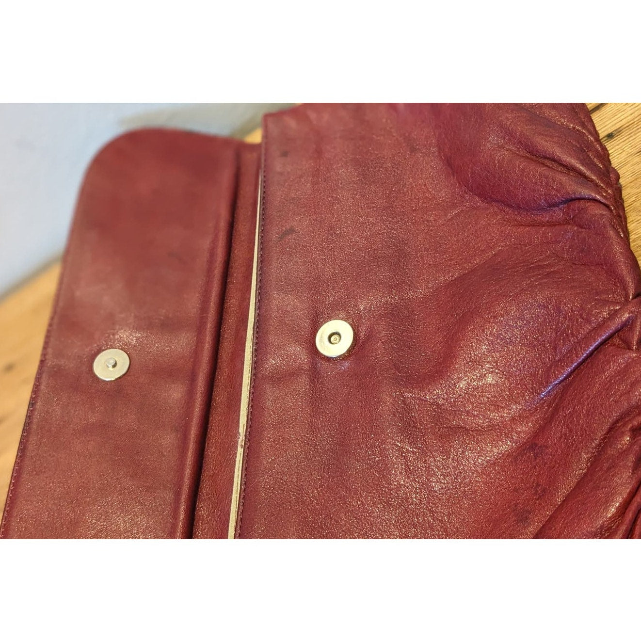 Vintage Letisse Red Leather Clutch Handbag