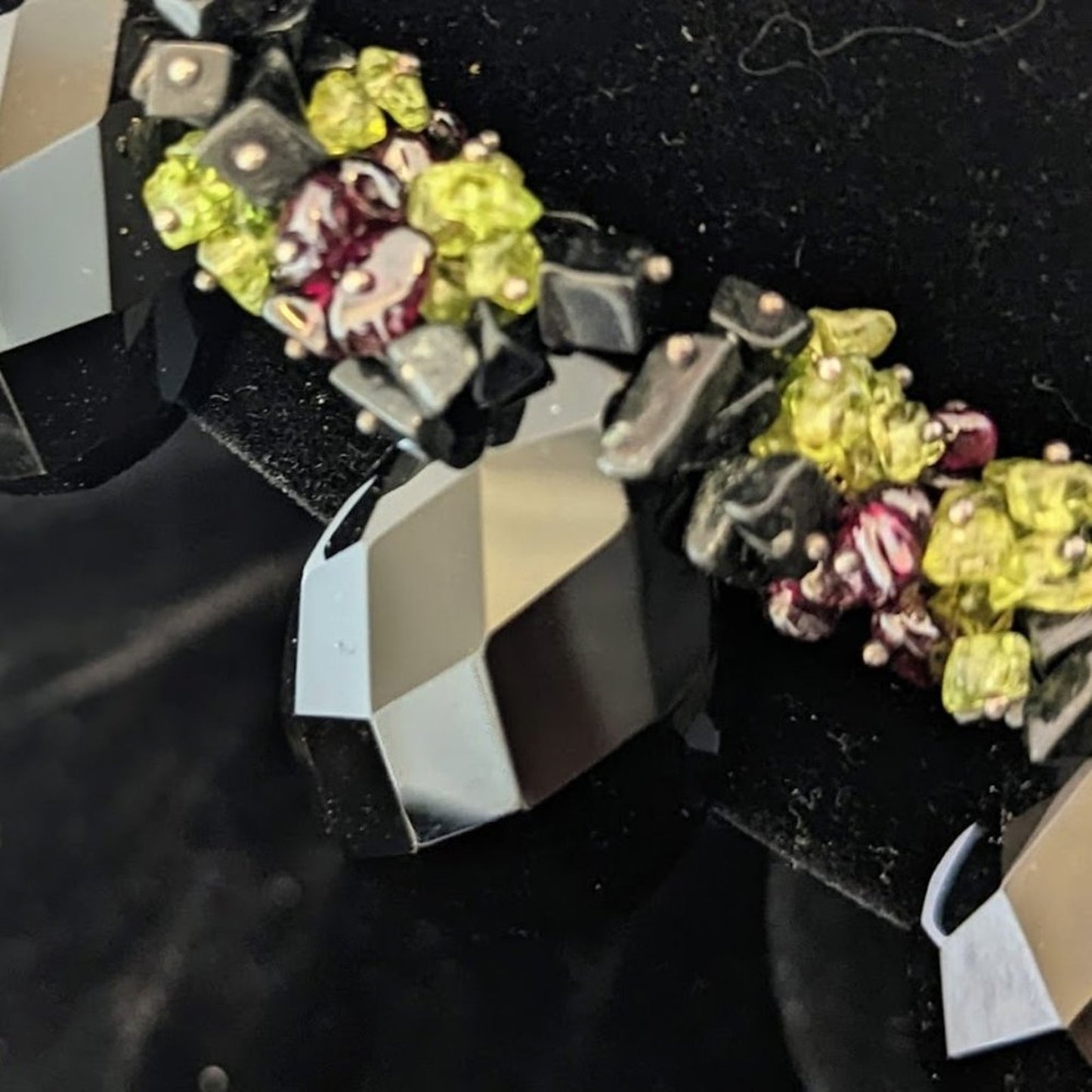 Black Onyx, Peridot, & Garnet Statement Necklace