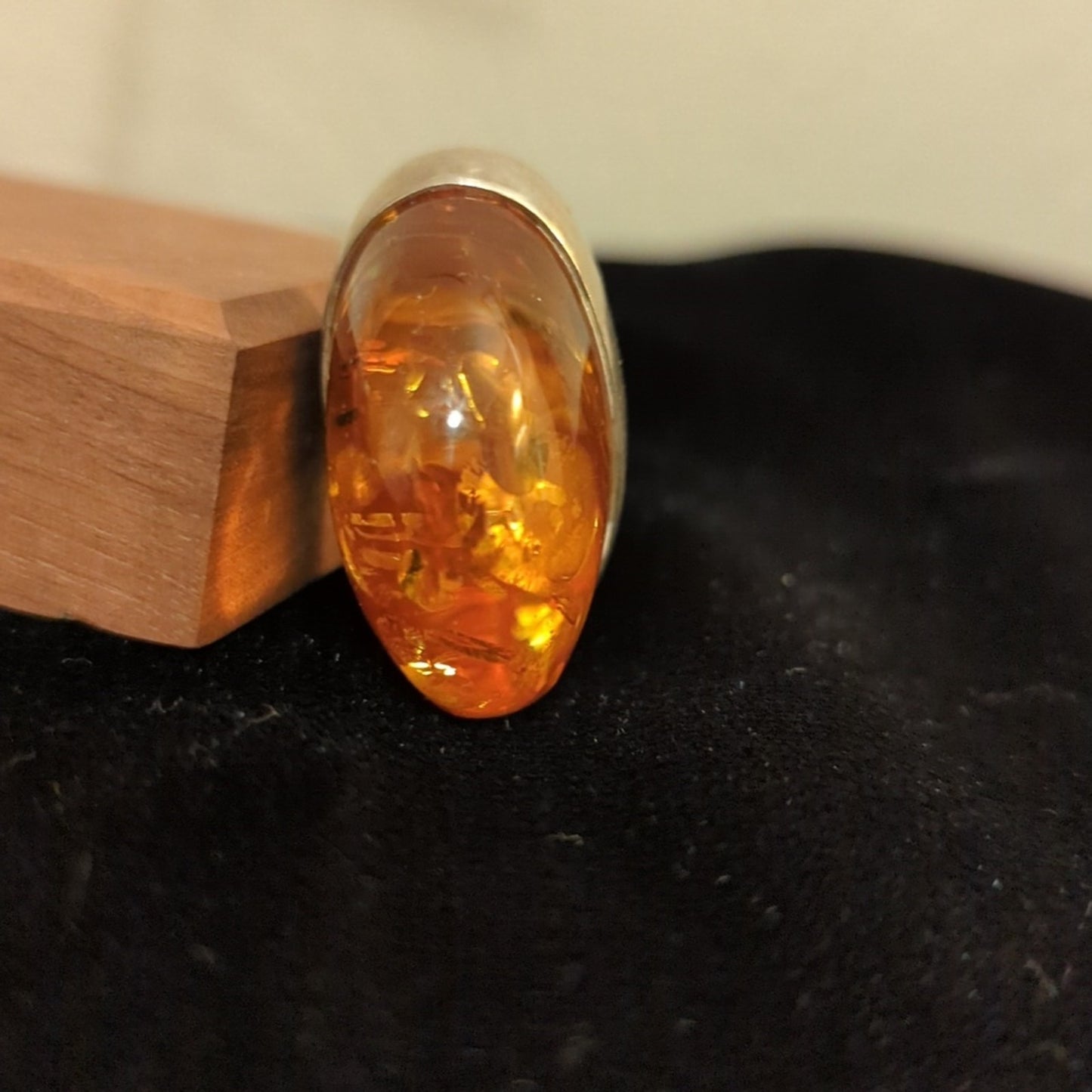 Large Natural Baltic Amber Pendant In a 925 Silver Cap Setting With Large Bale