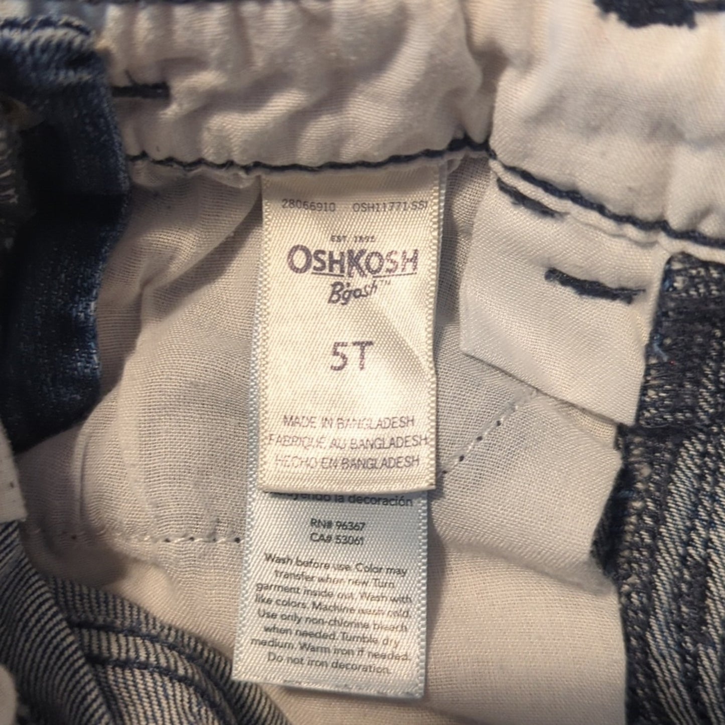 OshKosh B'Gosh Vestbak Gold Metallic Stripe Overall Pant Toddler Size 5T