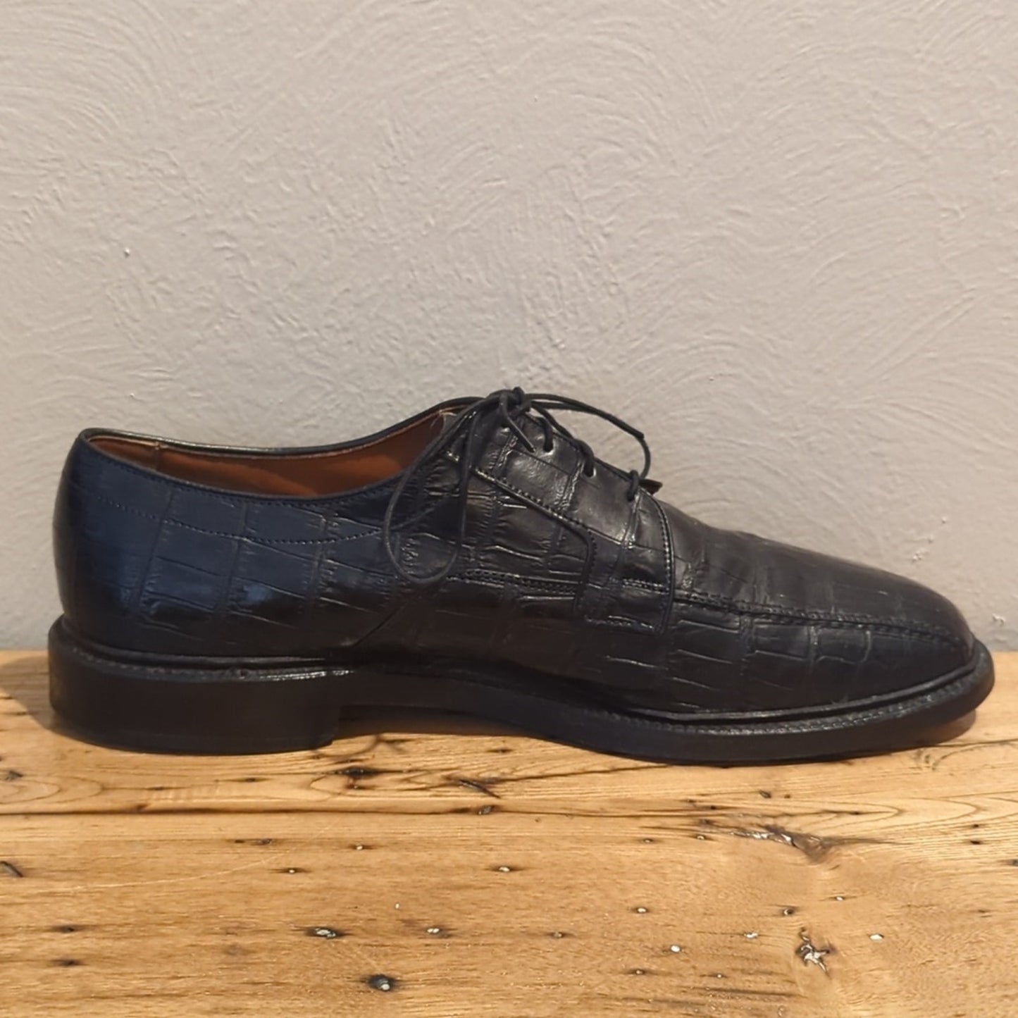 Allen Edmonds Hillcrest Black Full Alligator Goodyear Welt Custom Men's 12EEE