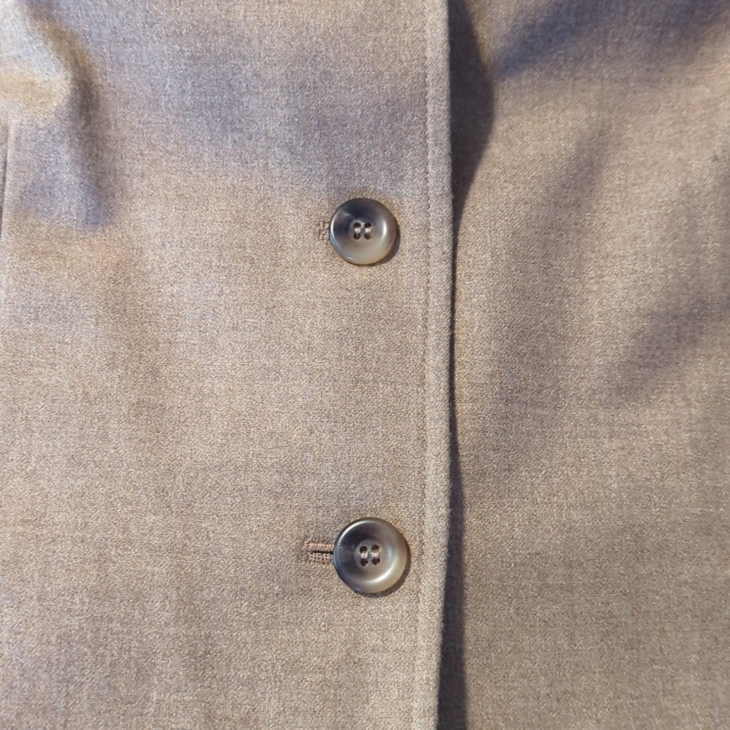 Talbots Tan Stretch Fabric Made in Italy Three Button Blazer Womens Plus Sz 12W