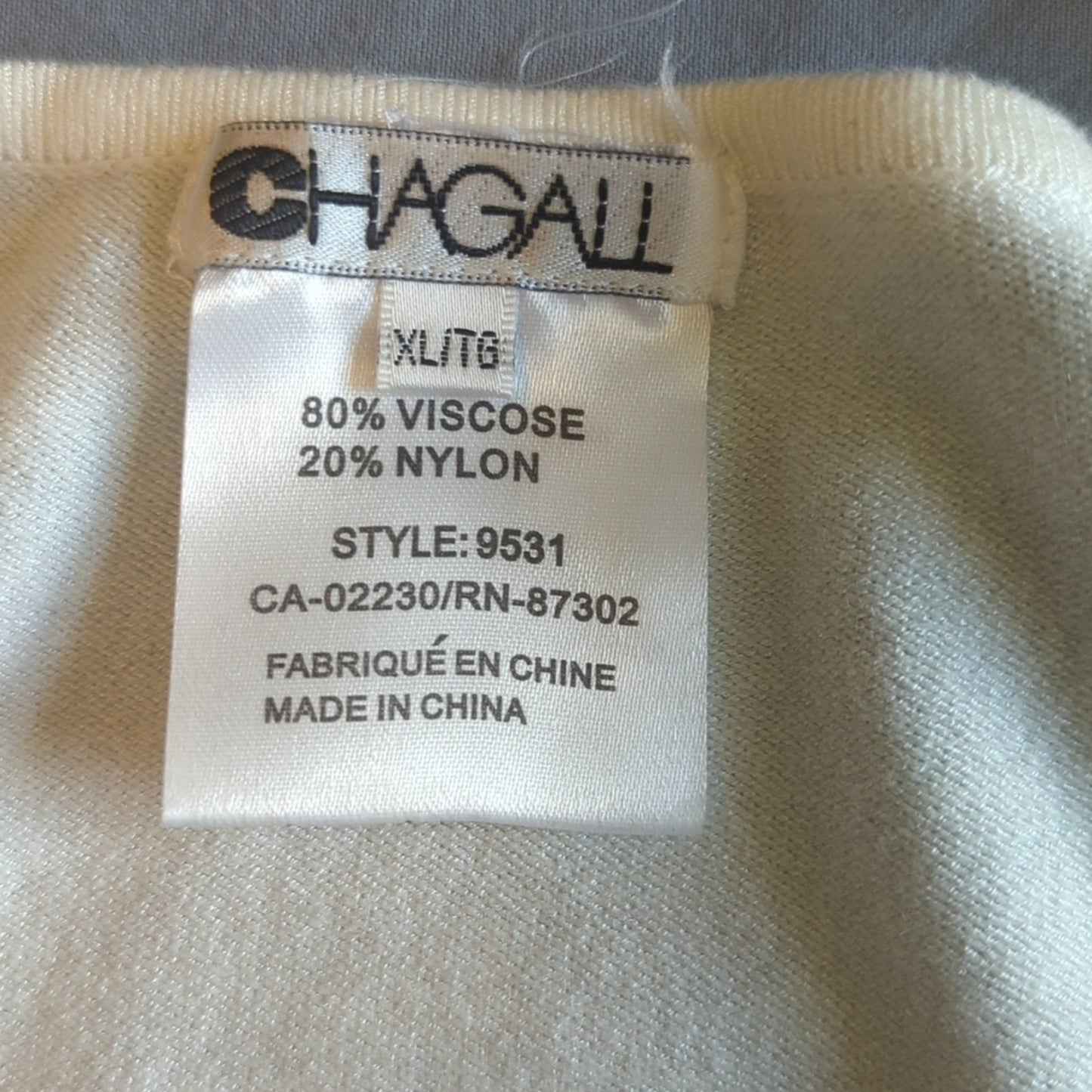 Chagall Turquoise Animal Print Sequin Embellished Lightweight Sweater Sz. XL