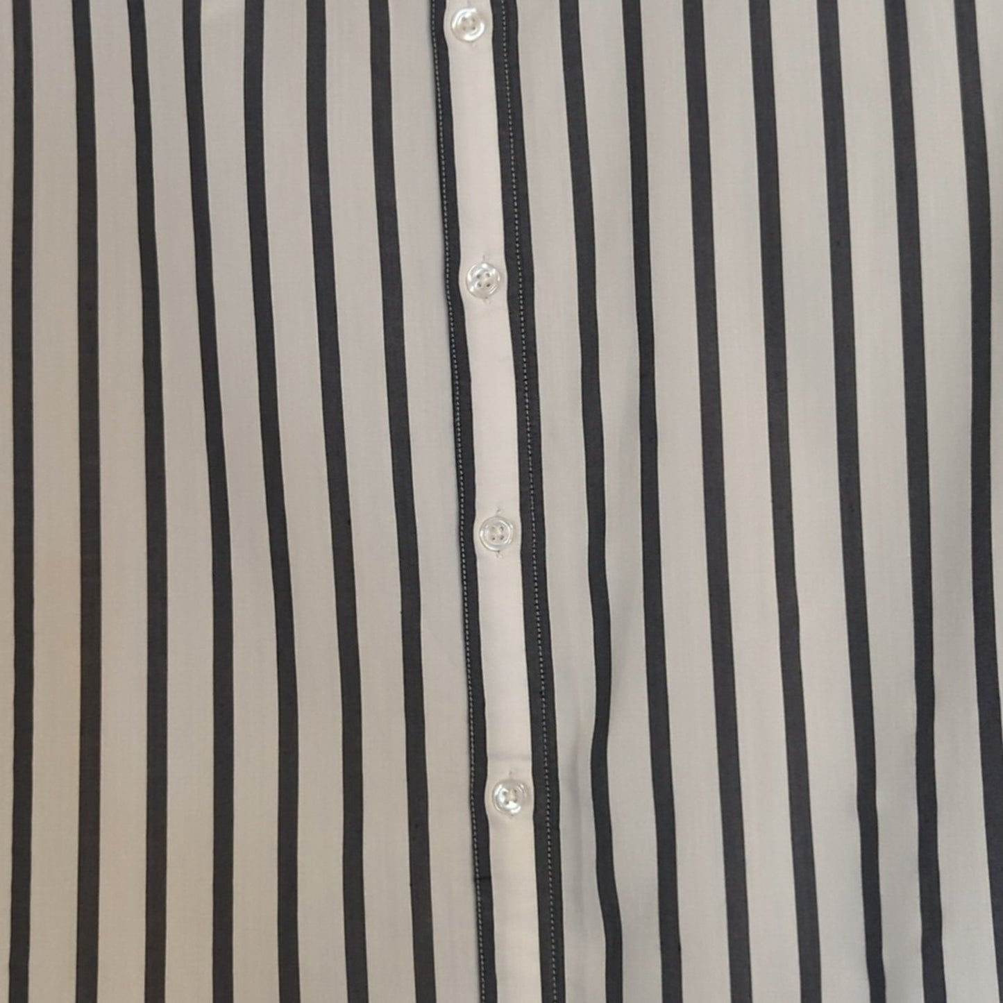 Cloth & Stone Gray Striped Button Up Back Long Sleeve Front Pocket Blouse W Sz M