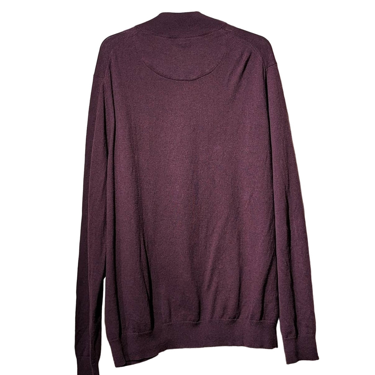 Nordstrom Men's Shop Cotton Cashmere Blend Quarter Zip Burgundy Sweater Mens XL