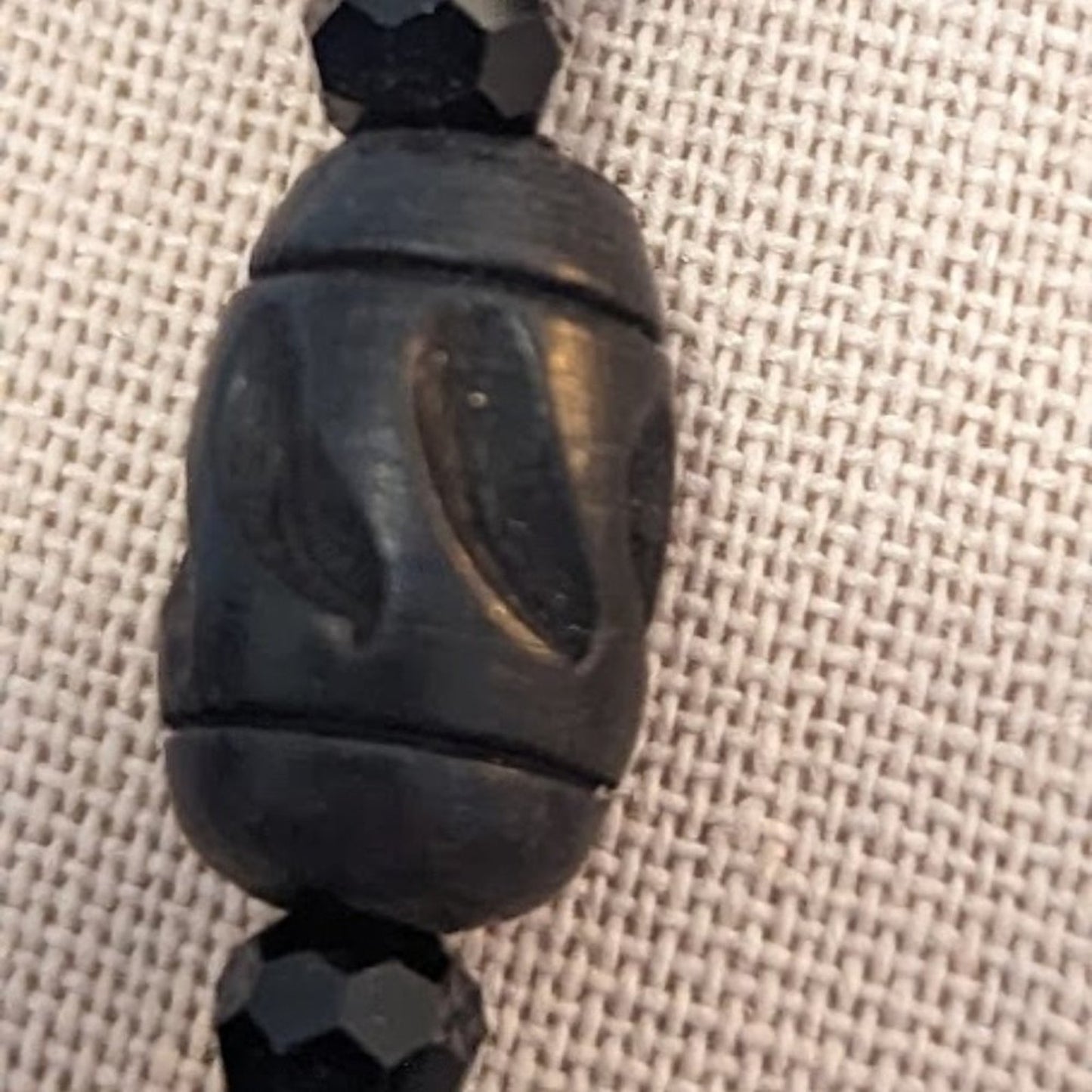 Green Gemstone Black Carved Bead Malachite Pendant Necklace