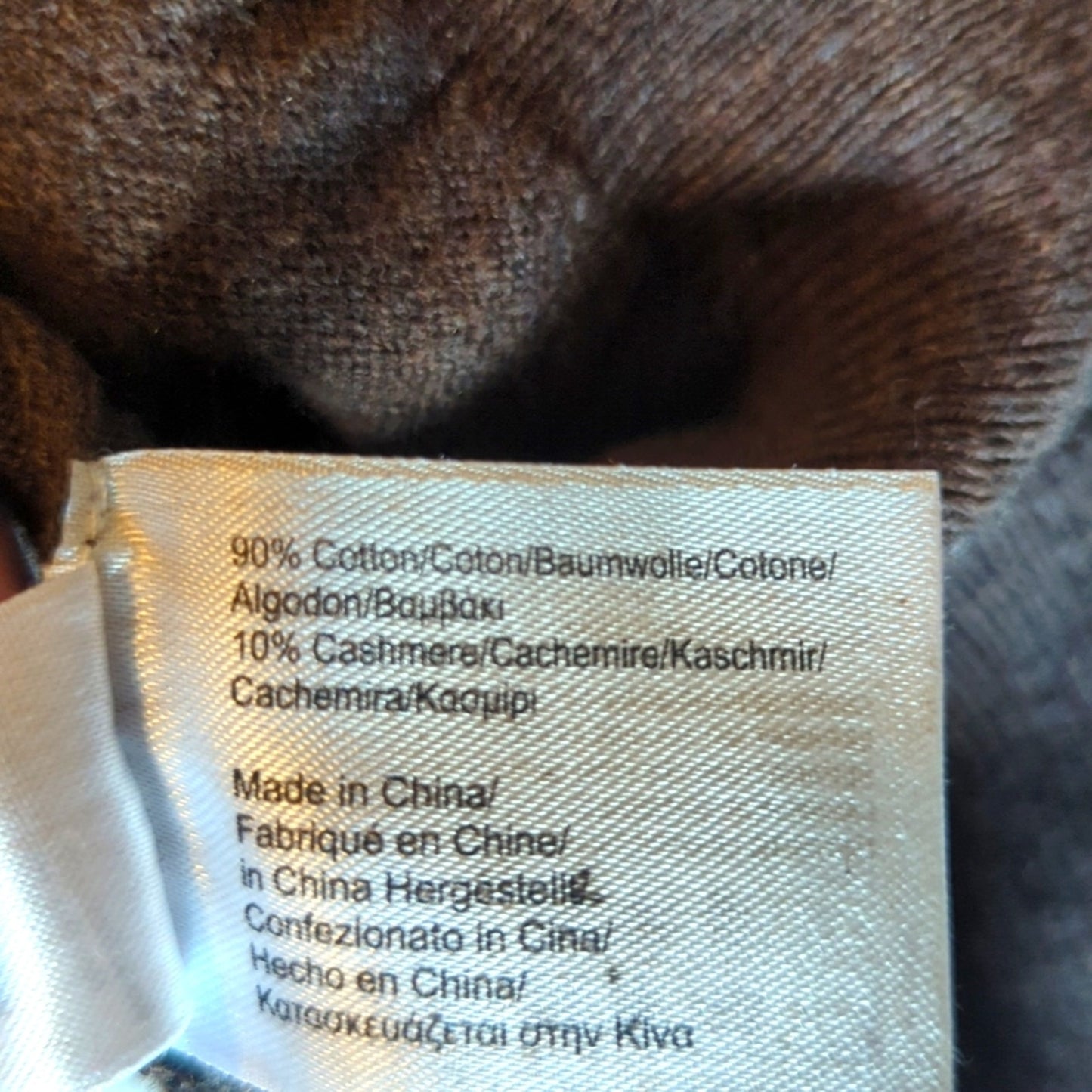 Brooks Brothers 346 Brown Cotton/Cashmere Blend Crewneck Sweater Men's XLize XL