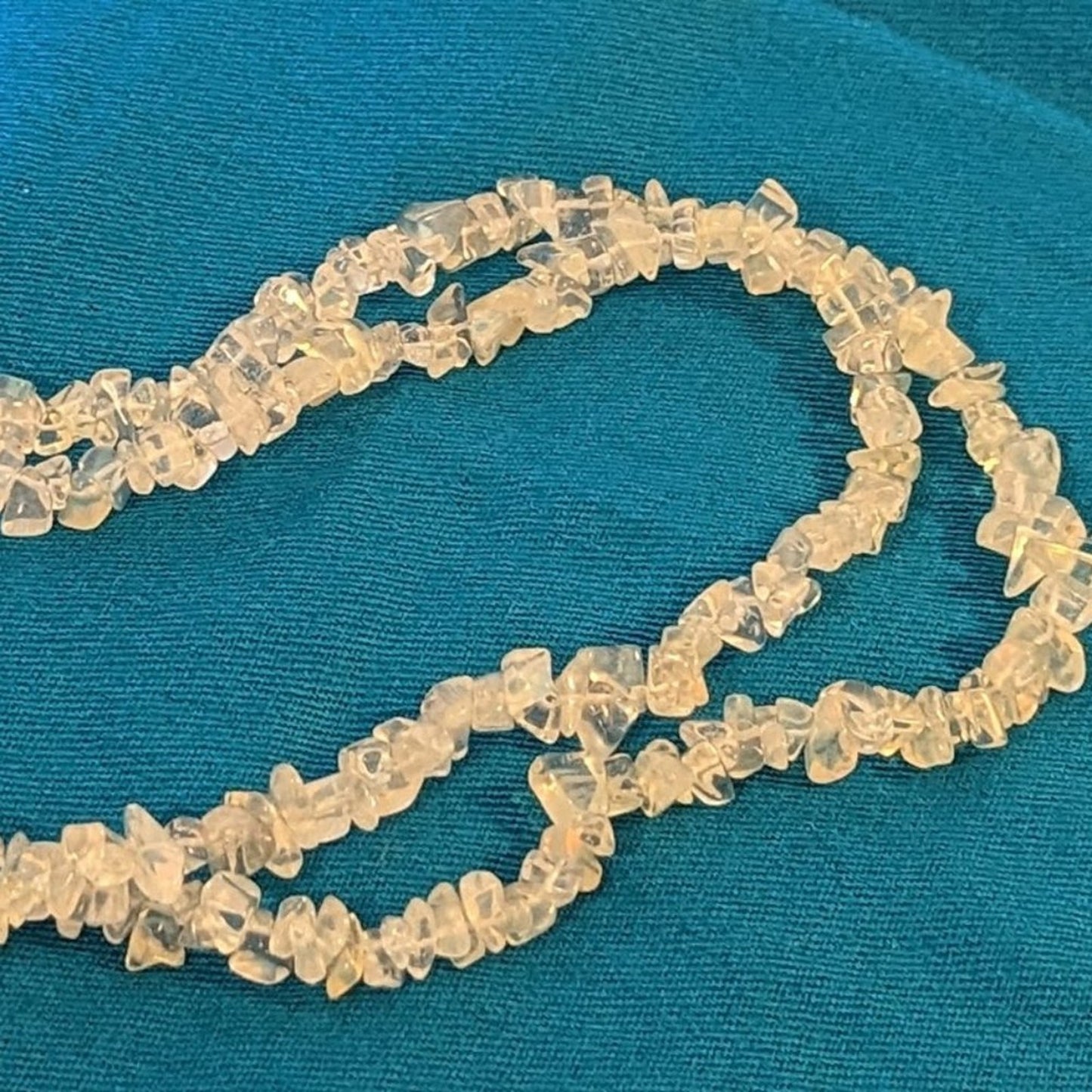 Vintage Genuine Quartz Chip 33" Strand Necklace