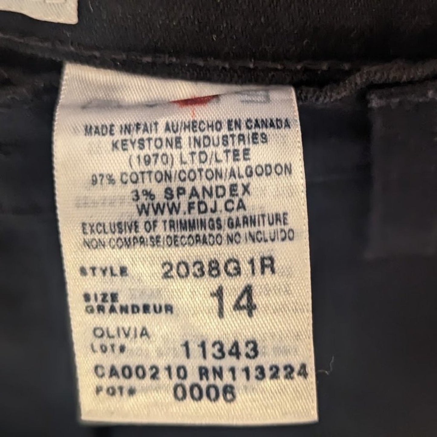 Vintage FOJ Black Crop Jeans with Embellishments on Cuff--Belt Loops Sz. 14