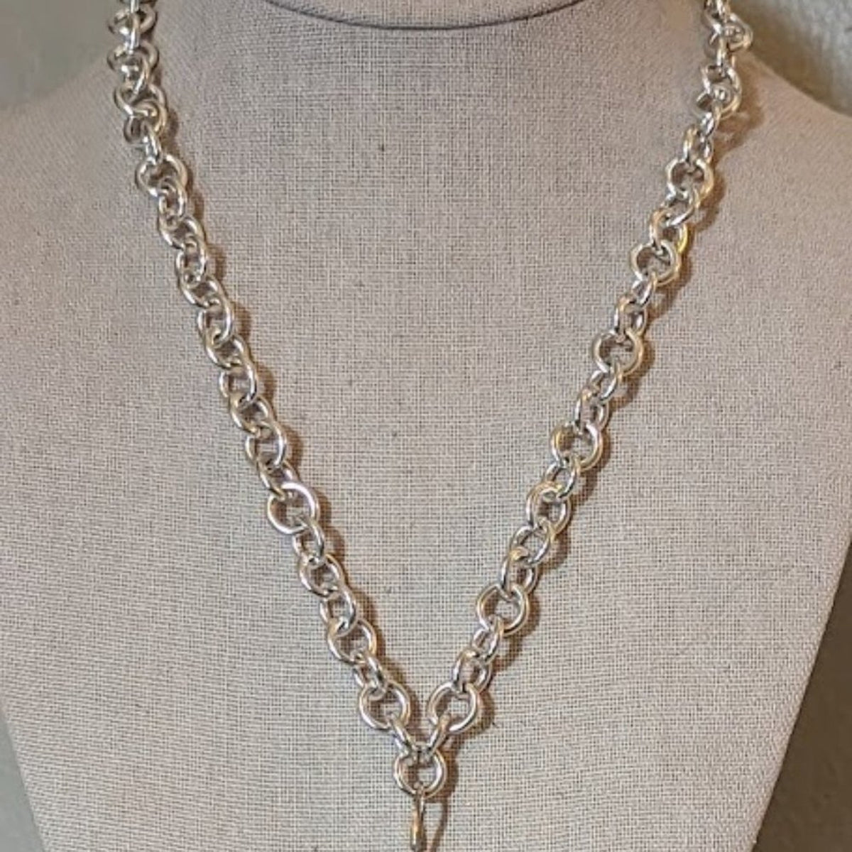 Texans One of a Kind Team Spirit Pendant on Silver Rolo Link Toggle Chain