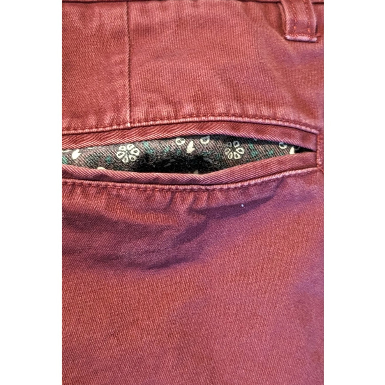 Bonobos Straight Leg Vintage Crimson Chino Mens Sz 36 x 34