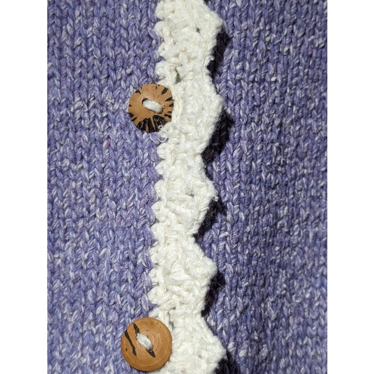 Bolivian Imports by Lucy Lavender Hand Knit Cardigan Sweater Women's Sz S