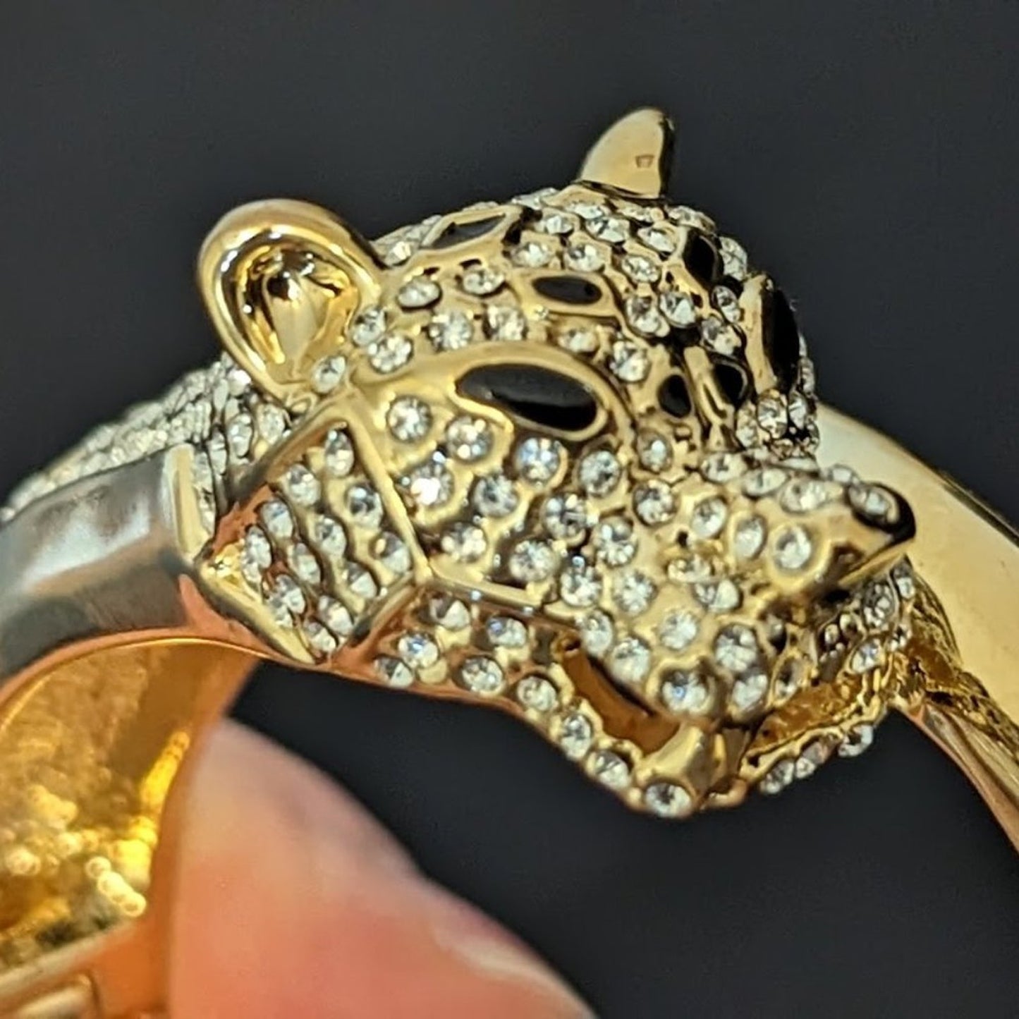 PJM Phoenix Jewelry MFG Leopard Crystal Bangle Bracelet