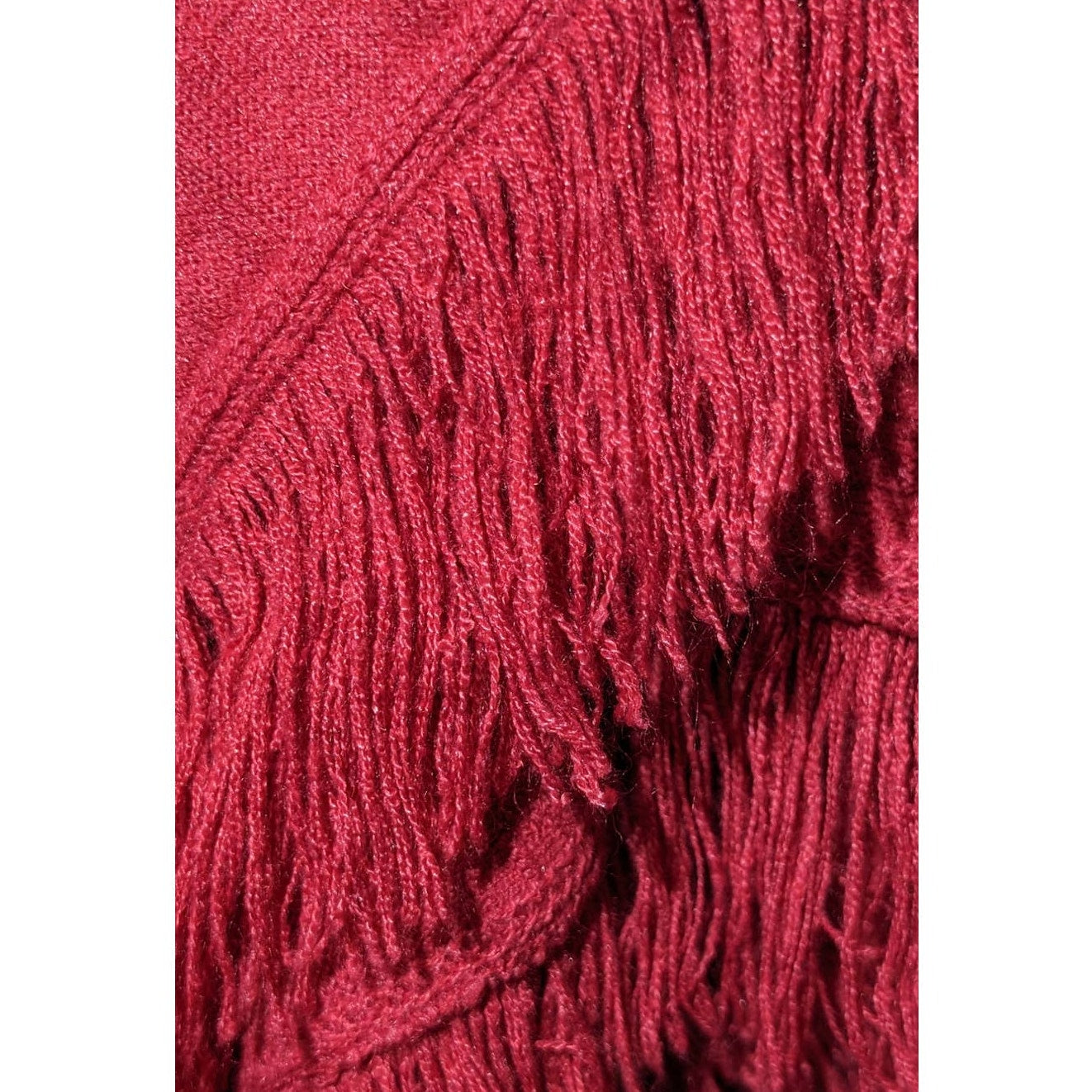 Alexia Brick Quarter Zip Ribbed Collar Fringe Knit Poncho One Size Fits Most