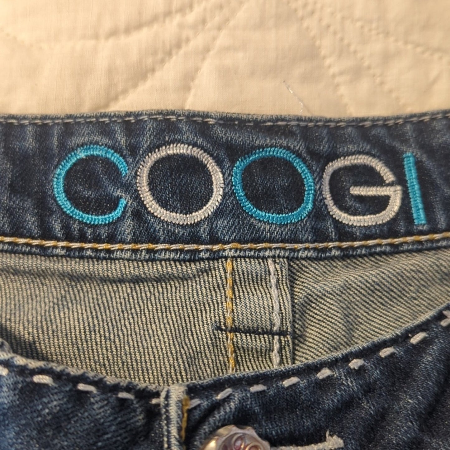 Coogi Y2K Blue Denim Embroidered Pocket Jeans Women's Size 16