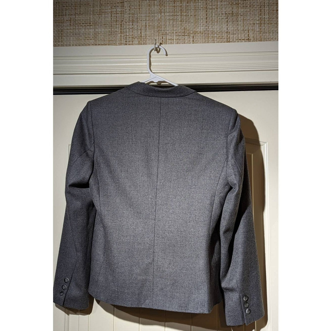 Saks Fifth Avenue Vintage Womens Sz 10 Gray Wool Two Button Blazer