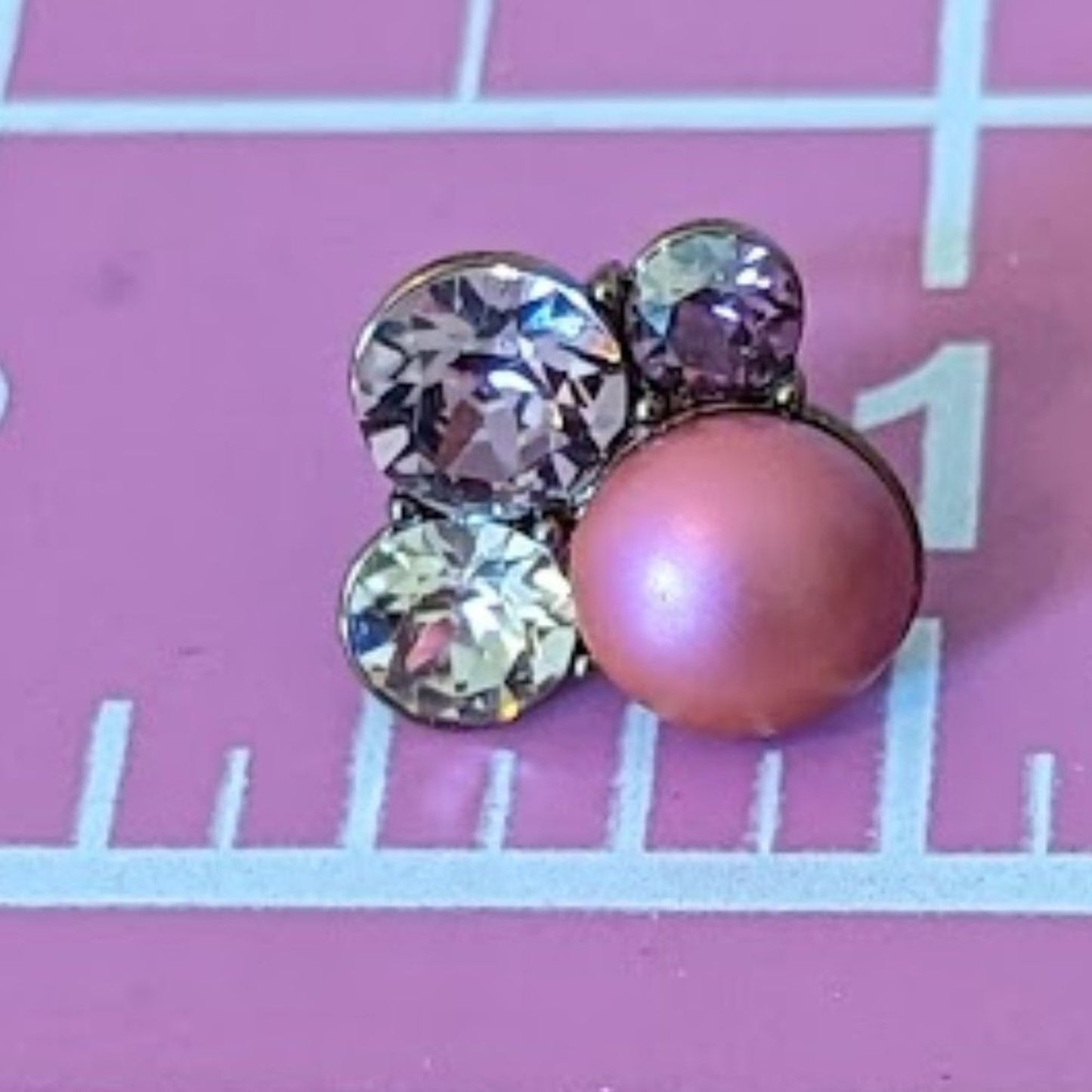 Origami Owl Chocolate Pearl Cluster Stud Earrings with Swarovski Crystals
