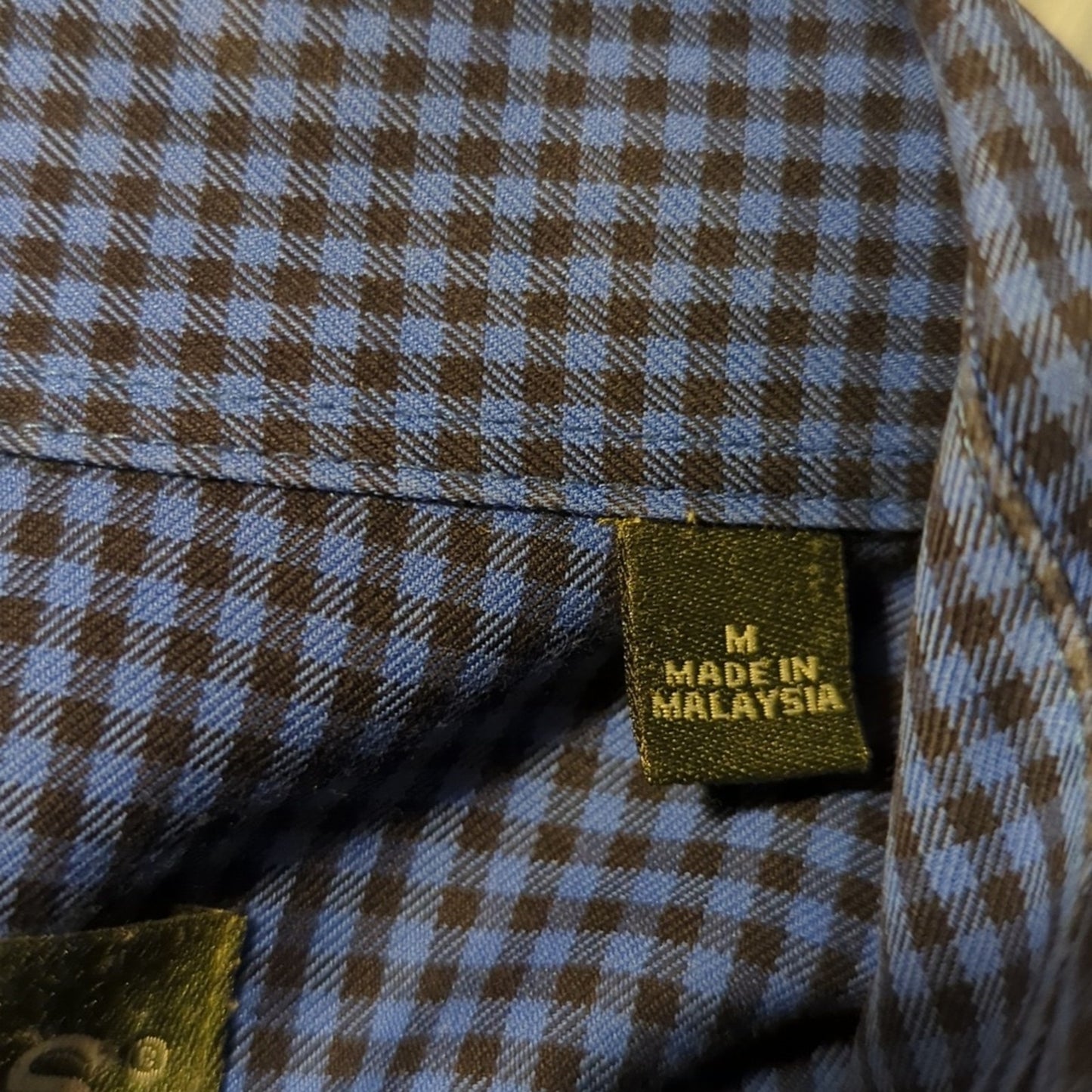Orvis Blue Check 100% Cotton Pocket Button Down Shirt Men's Size M