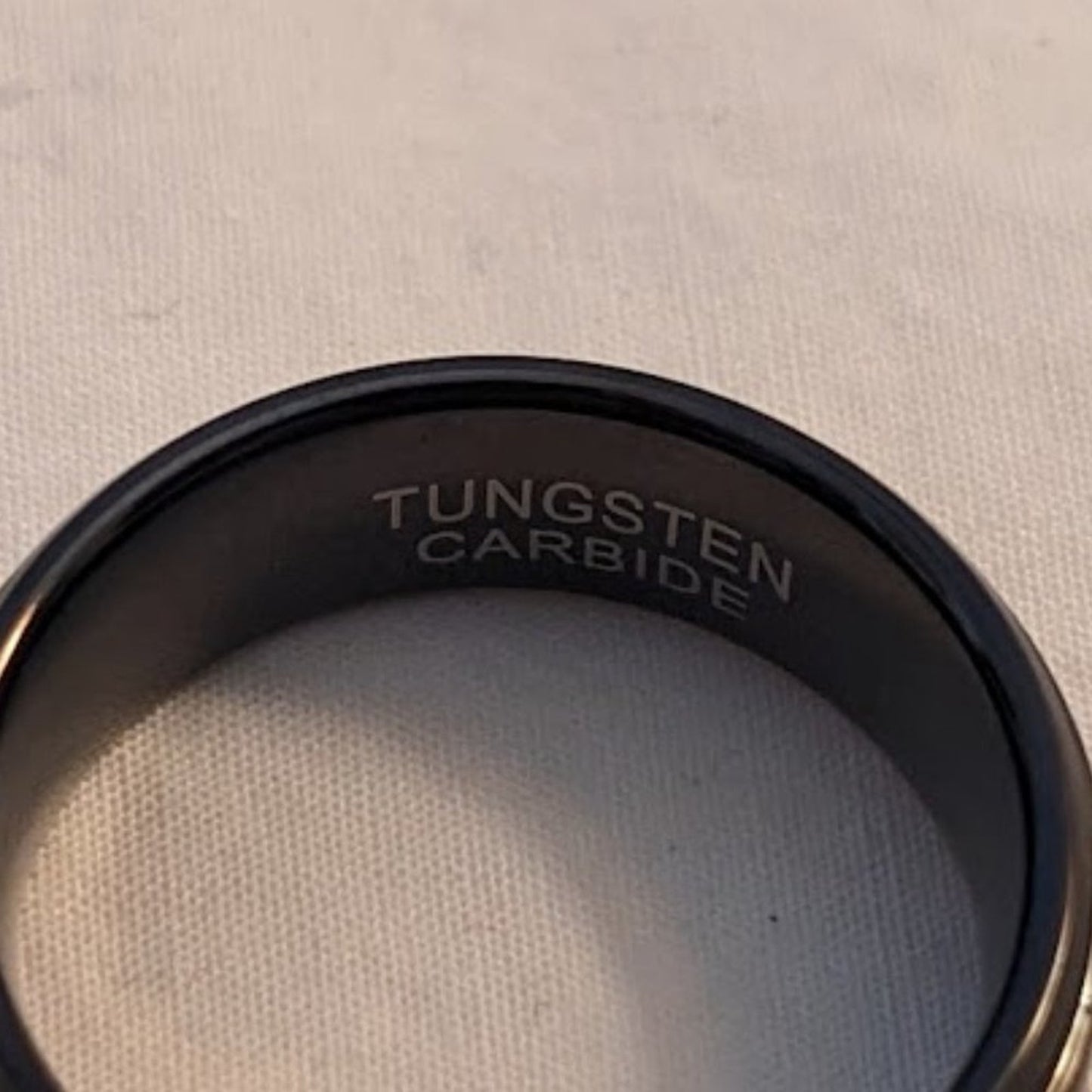 Black Brushed Rimmed Tungsten Carbide Ring