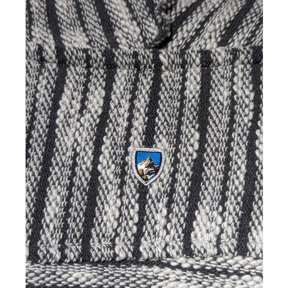 Kuhl Gray White Striped Open Shawl Wrap Cotton Blend Sweater Womens Sz XS