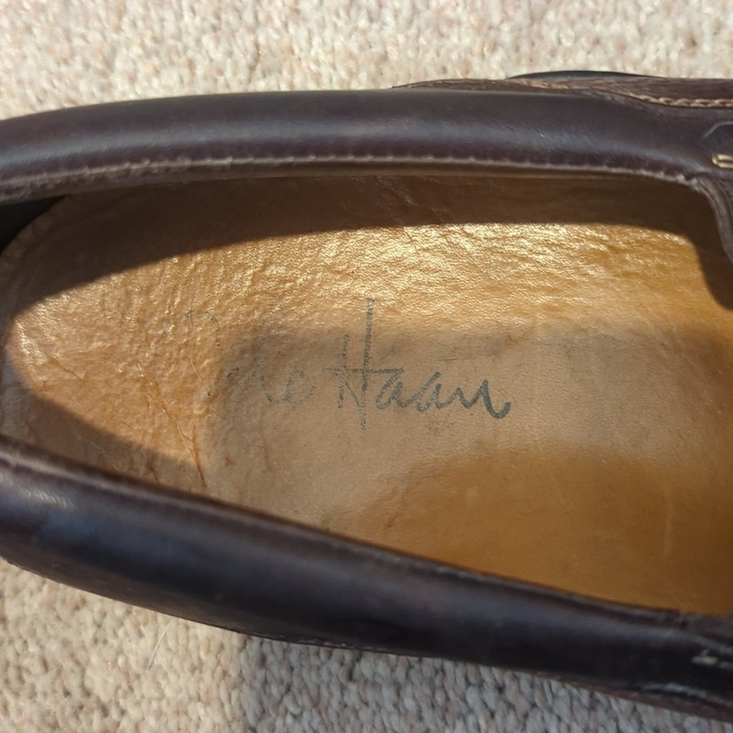 Cole Haan Men 11 M Tucker Venetian Slip On Loafers Tan Brown Leather