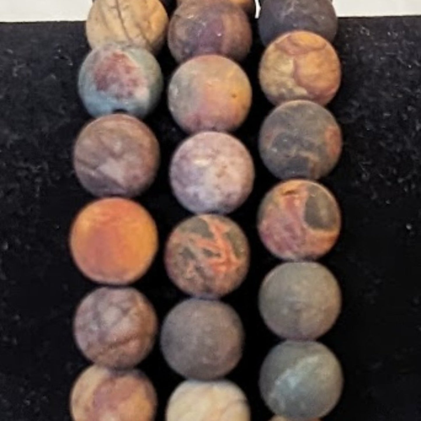 Tourmaline or Jasper Stone Stretch Bead Bracelets (Set of 3)