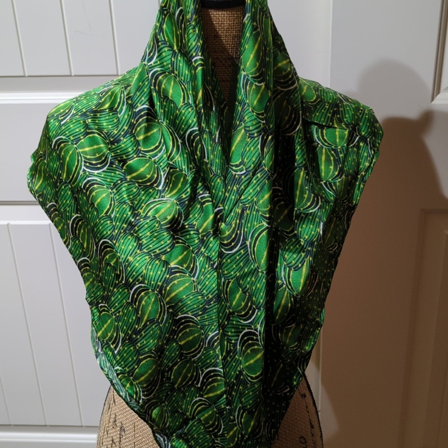 Green 33" Square Satiny Scarf
