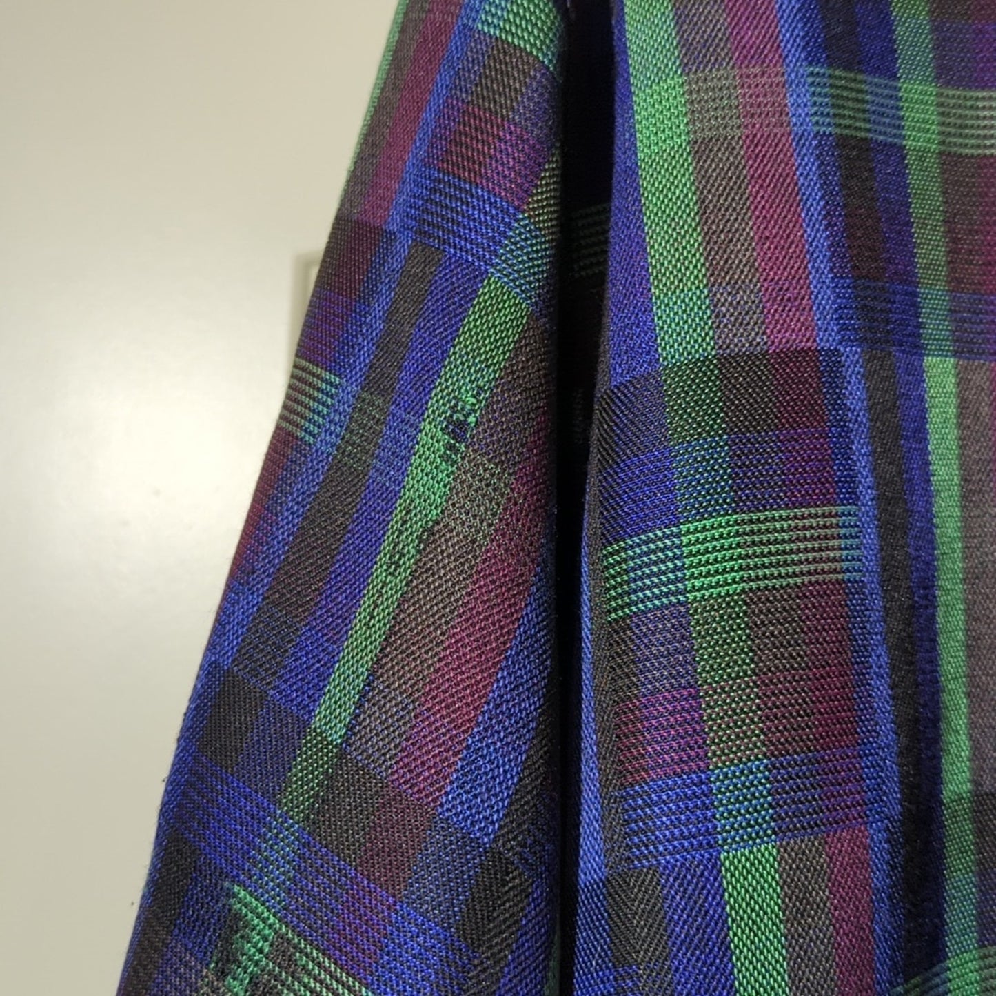 Bo Sung Plaid Snap Front Ribbed Placket, Hem, and Cuff Jacket Women's Sz XL