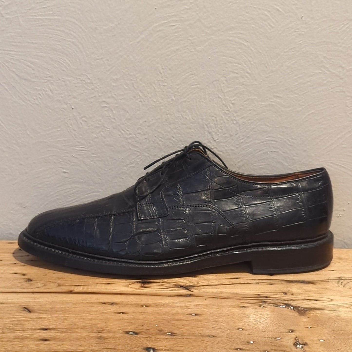 Allen Edmonds Hillcrest Black Full Alligator Goodyear Welt Custom Men's 12EEE