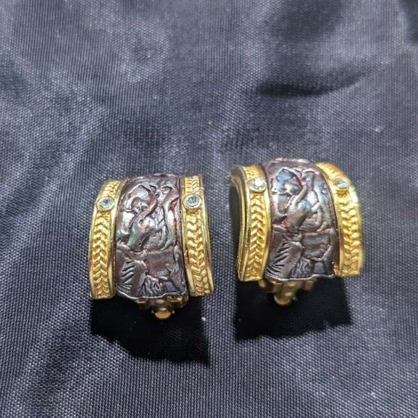 Etruscan Inspired Clip on Earrings