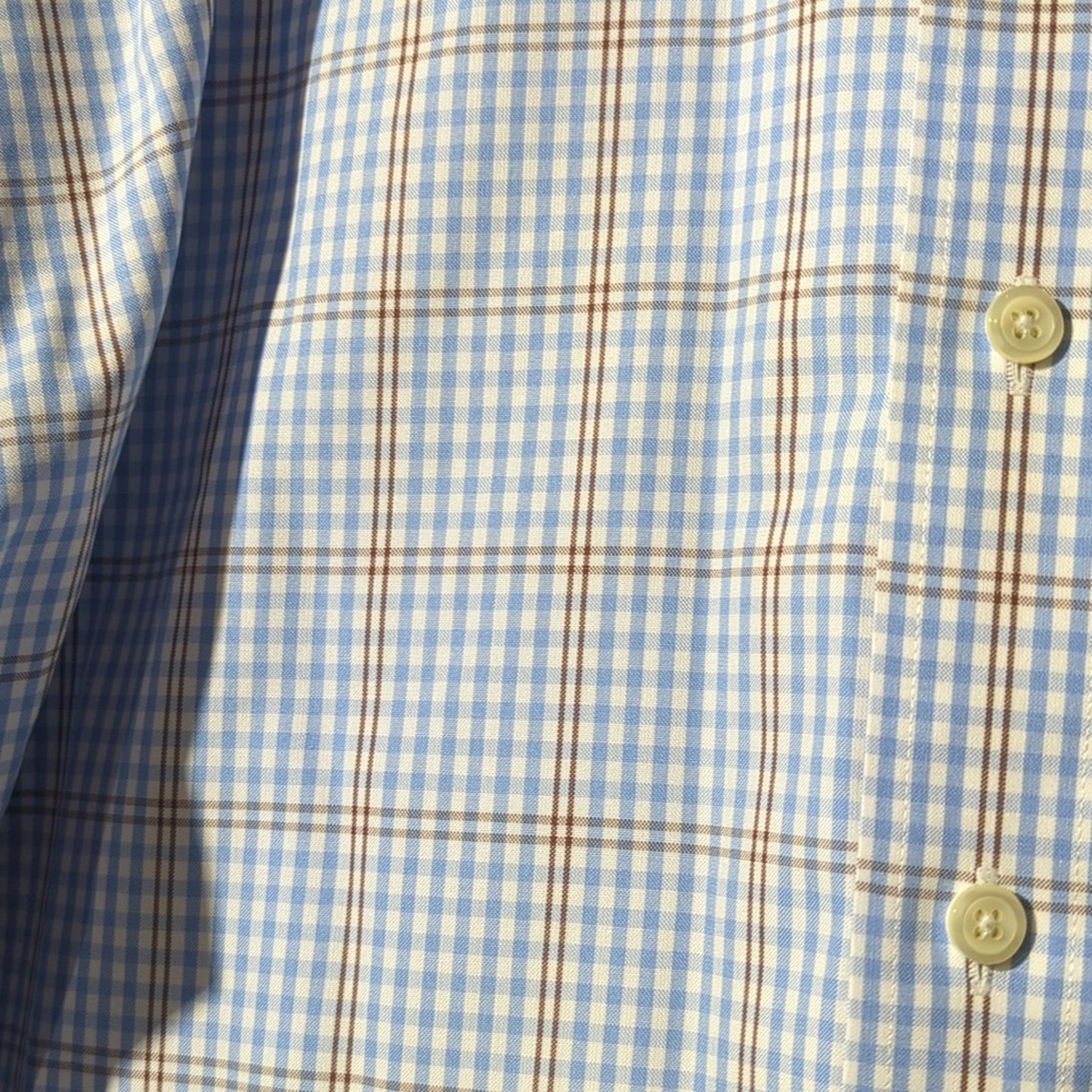 Vintage Brooks Brothers Blue Plaid The Original Polo Shirt Button Down Mens Sz L