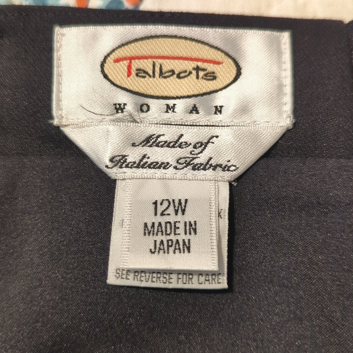 Talbots Wool/Lycra Black Midi A-Line Fully Lined Skirt Women's Plus Size 12W