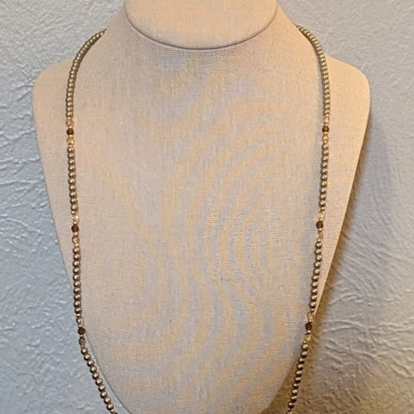 Napier Champagne Faux Mini Pearl Necklace