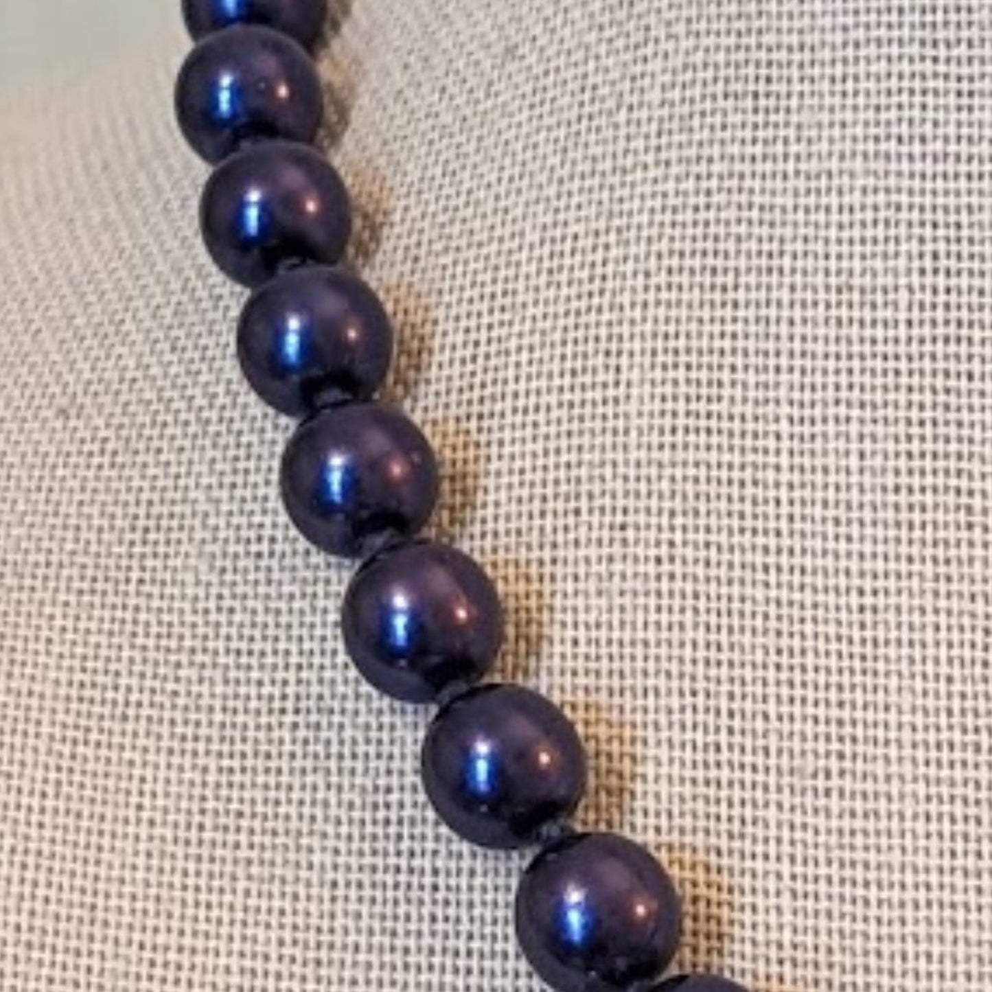 Eggplant Colored Hand-knotted Glass Beaded Necklace