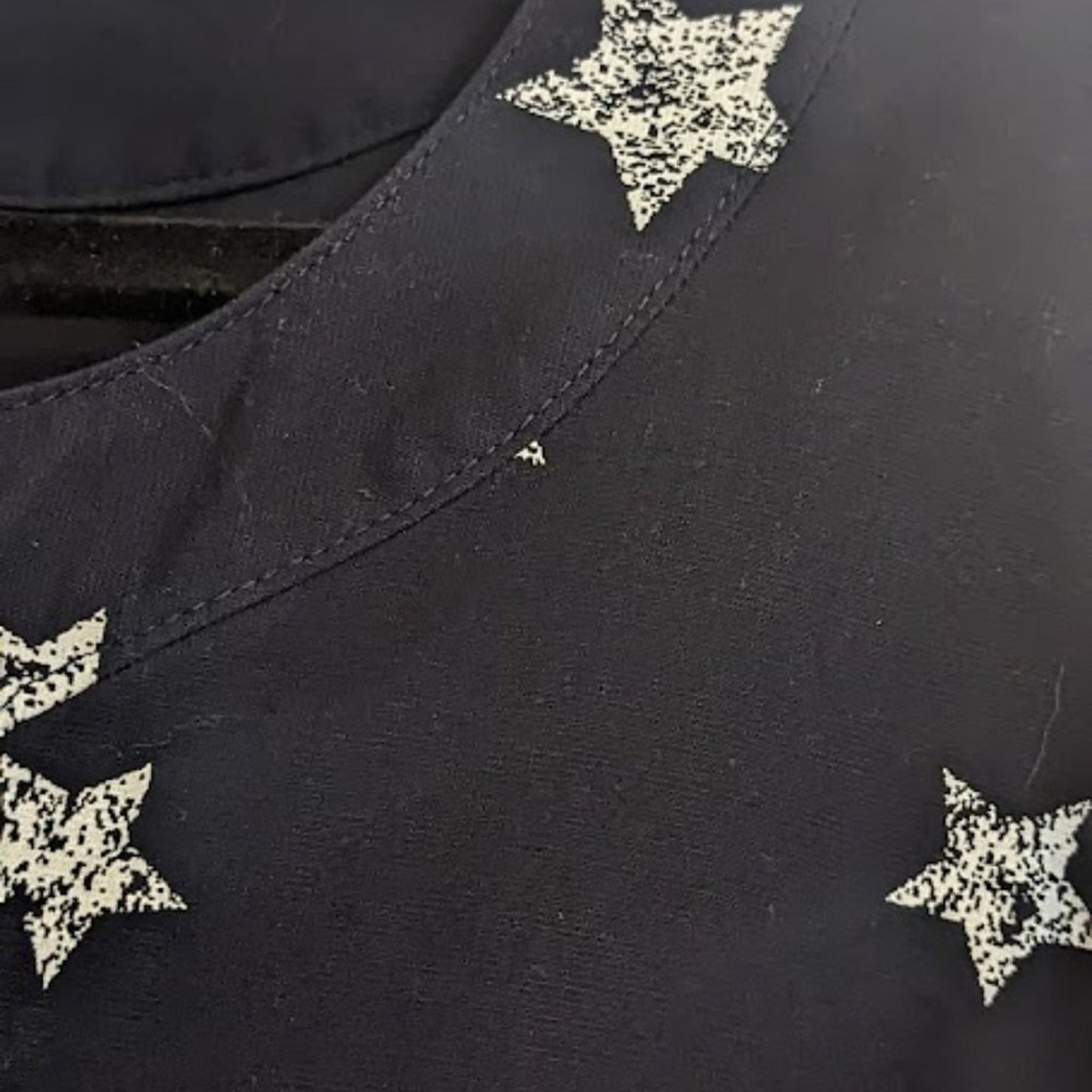 Style & Co NWT 100% Navy Star Lace Front Tunic Size XL