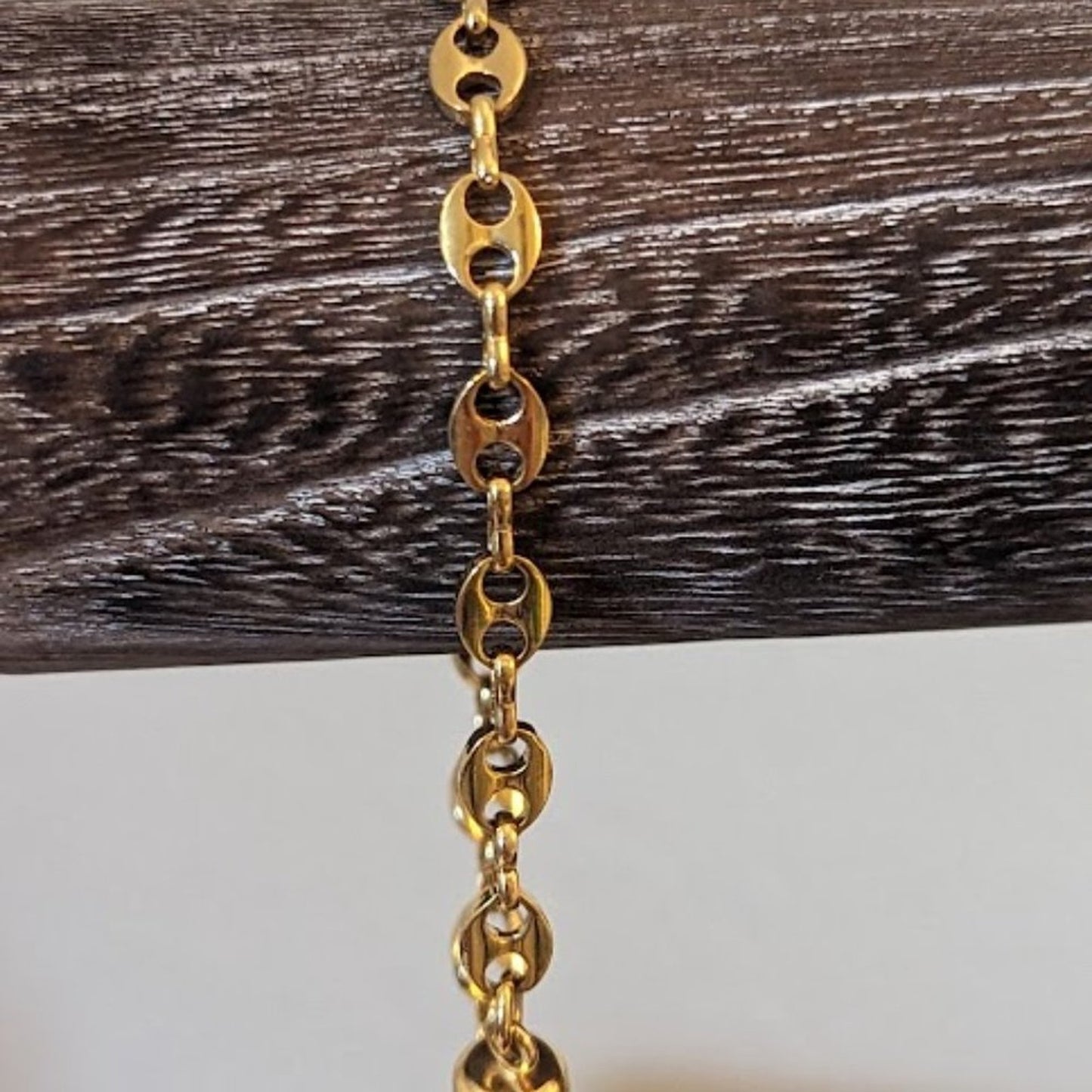 Bronze Rhinestone Beaded Stretch and Gold Tone Magnet Closure Chain Bracelets