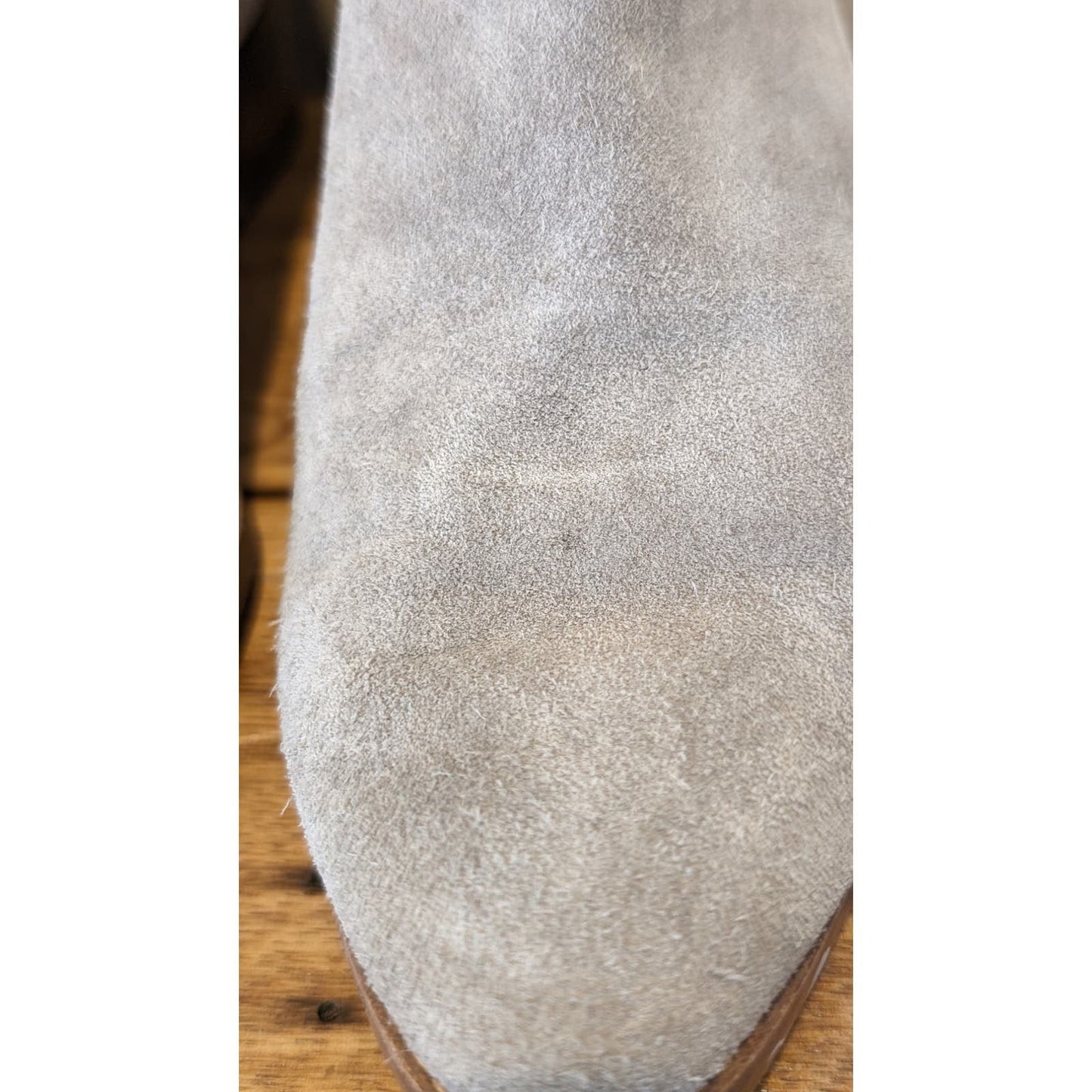 Franco Sarto Gray Pointed Toe Elastic Gore Pull On Suede Booties Womens Sz 7W