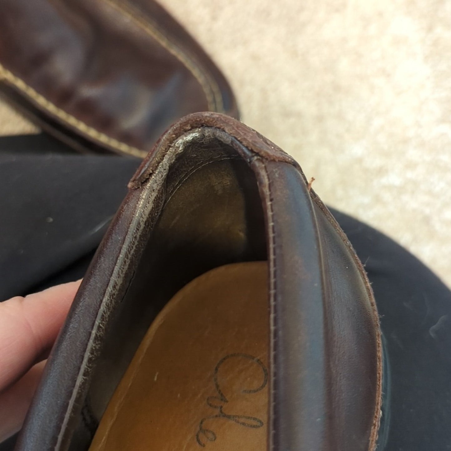 Cole Haan Men 11 M Tucker Venetian Slip On Loafers Tan Brown Leather