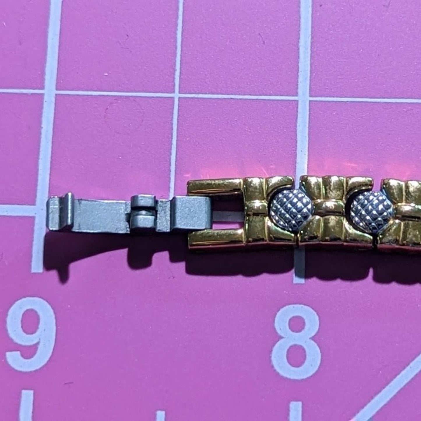 Two Toned Stainless Steel Magnetic Bracelet with Fold Over Clasp