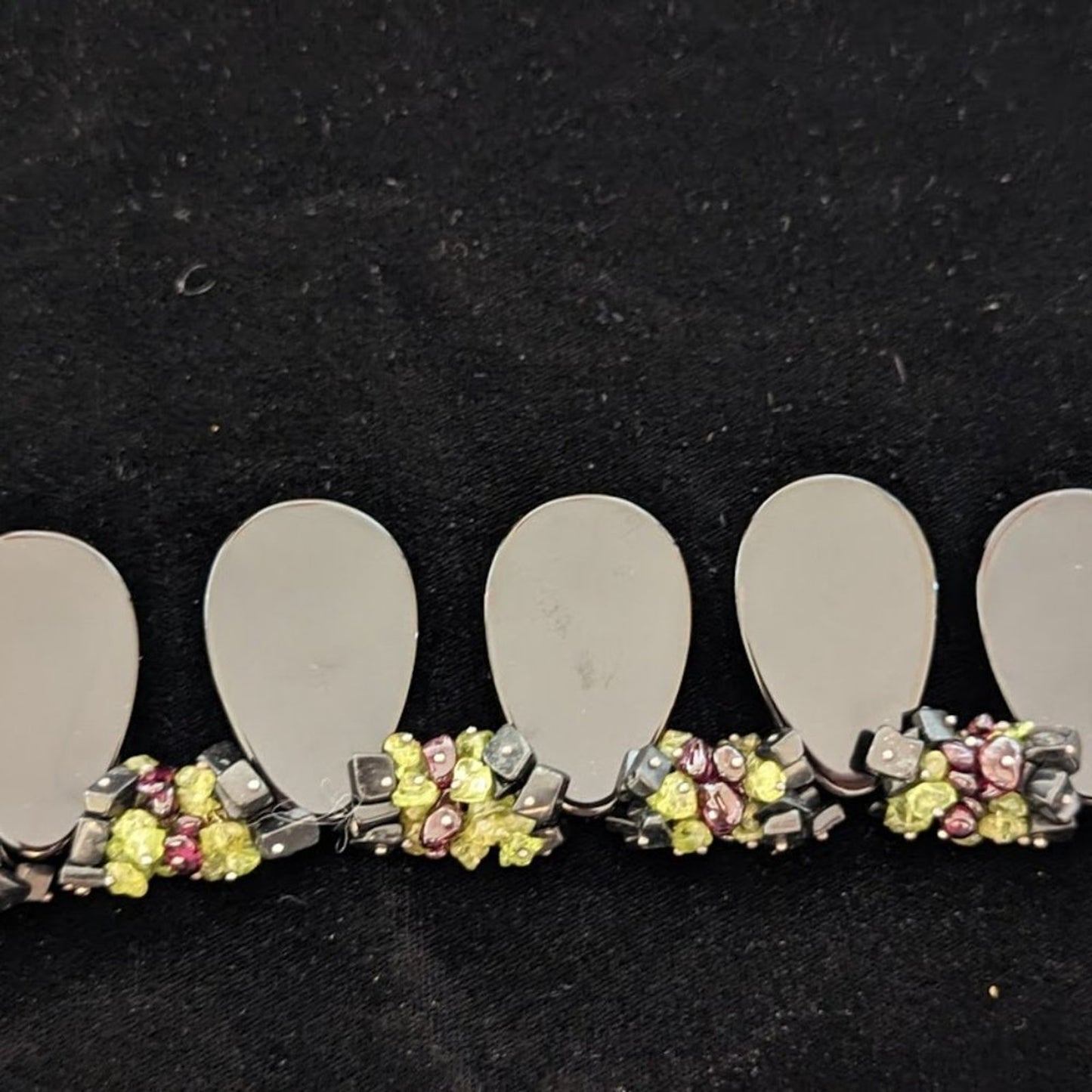 Black Onyx, Peridot, & Garnet Statement Necklace