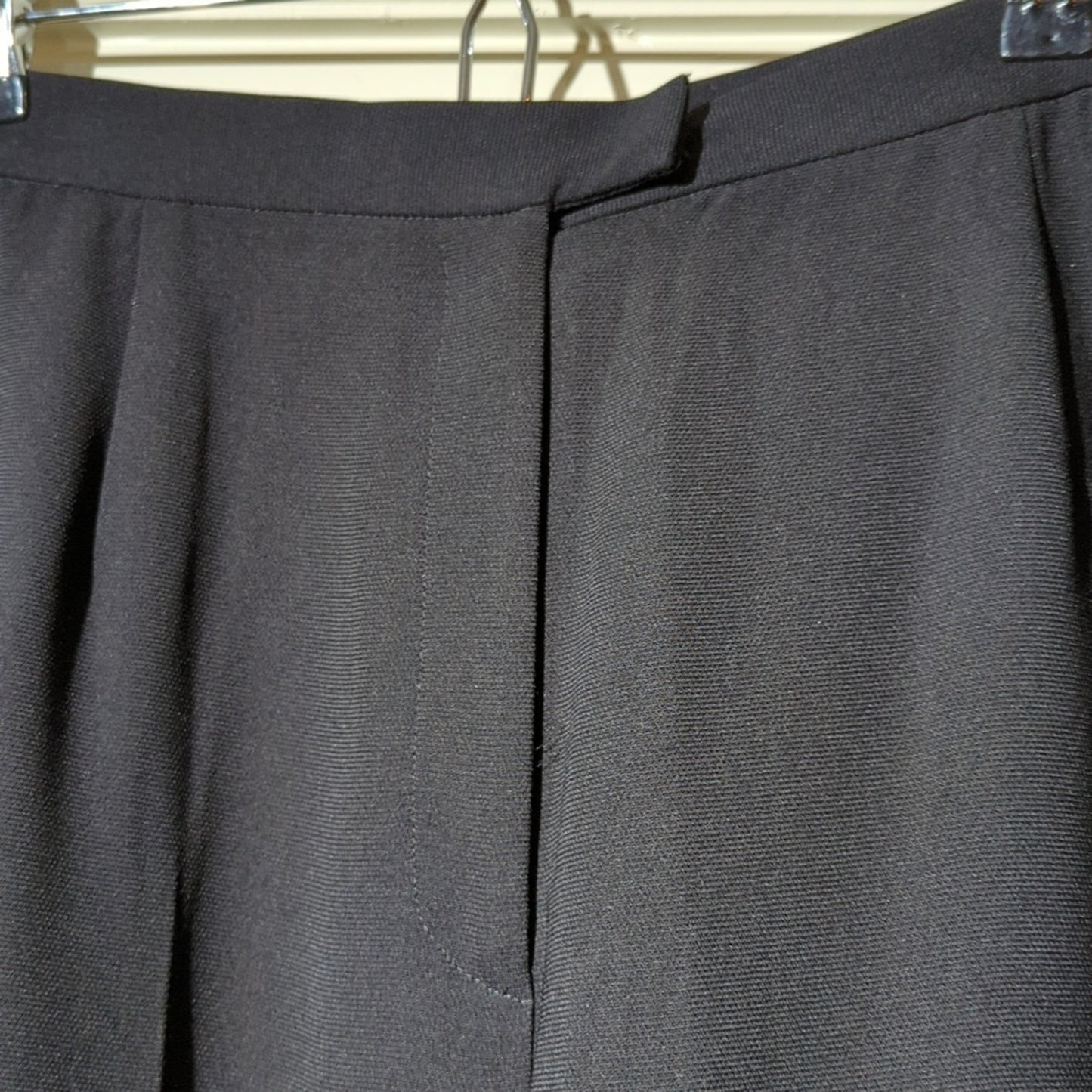 Vtg Rafaella Black Crepe All-Season Lined Front Zip Dress Trouser Womens Sz 16