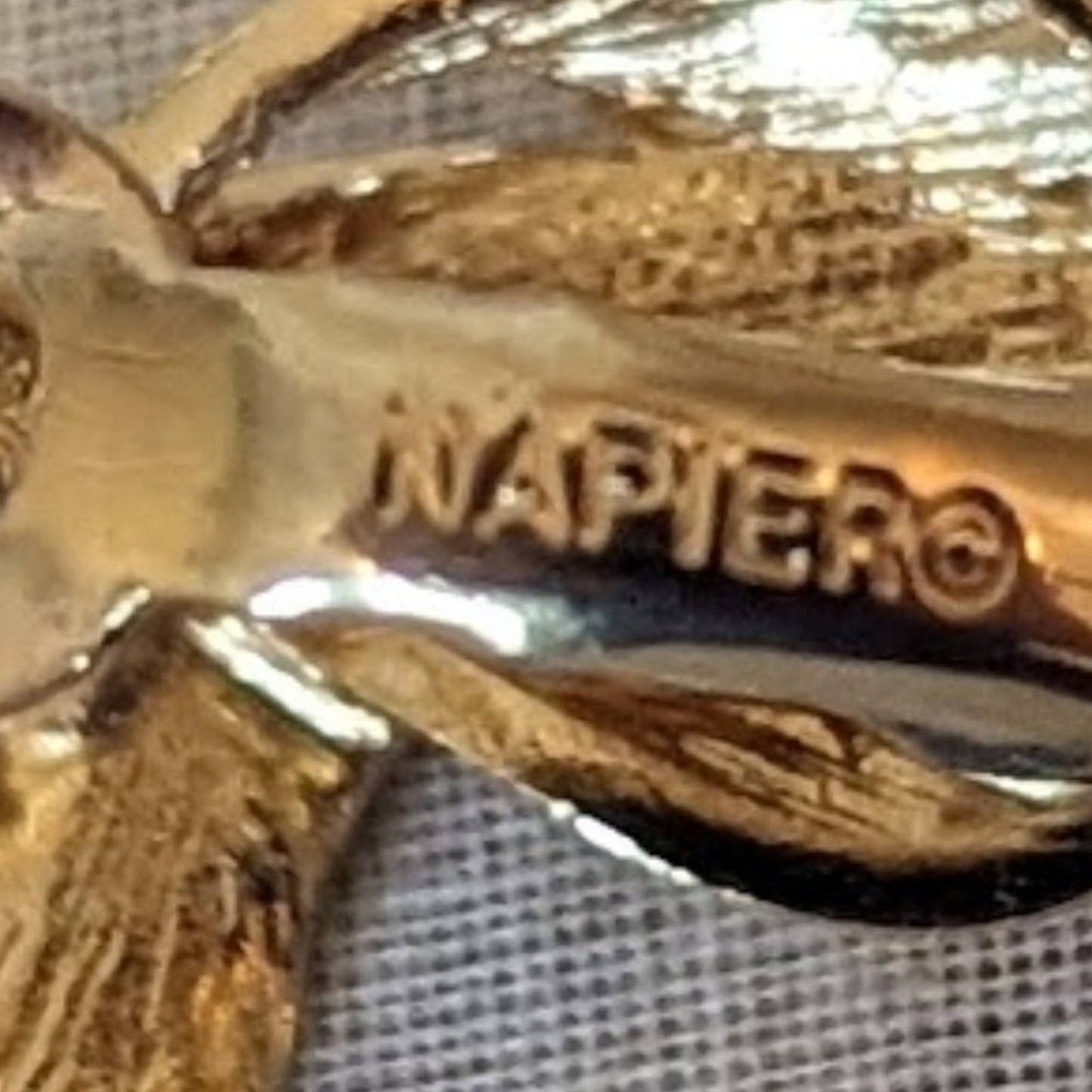 Vintage Three Pair Napier Clip On, Screw Back & Post Earrings Gold Tone