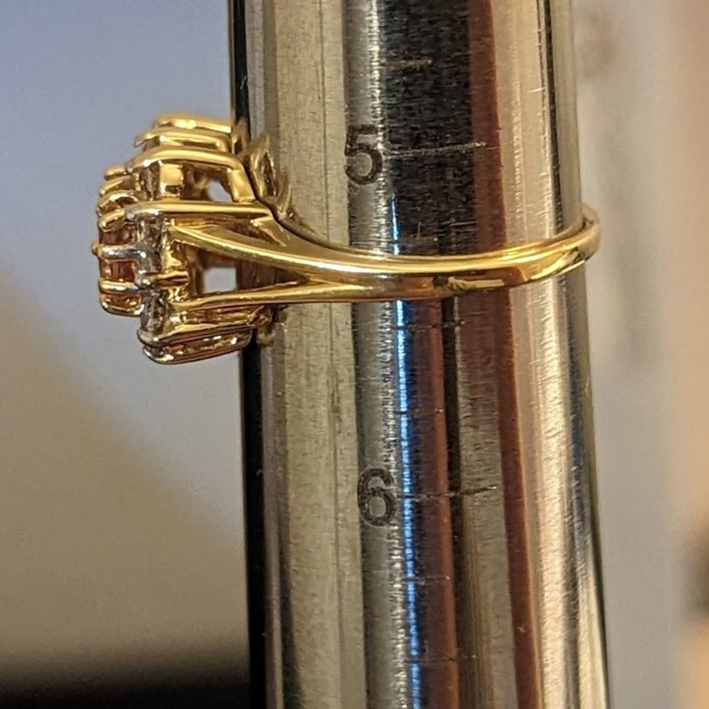 18k Pink Tourmaline and Diamond Ring Sz 5.25-5.50