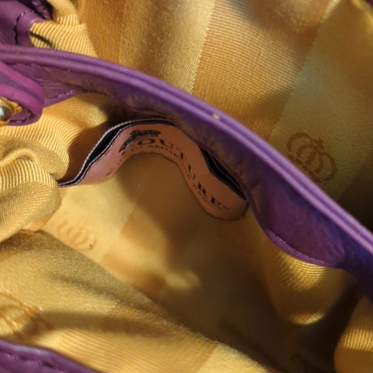 Juicy Couture Purple 100% Leather Mini Gold Chain Crossbody Bag