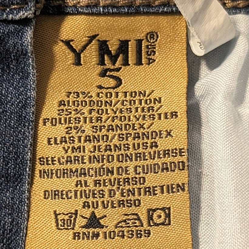 YMI Los Angeles USA Made Bib Overalls Blue Stretch Juniors Size 5