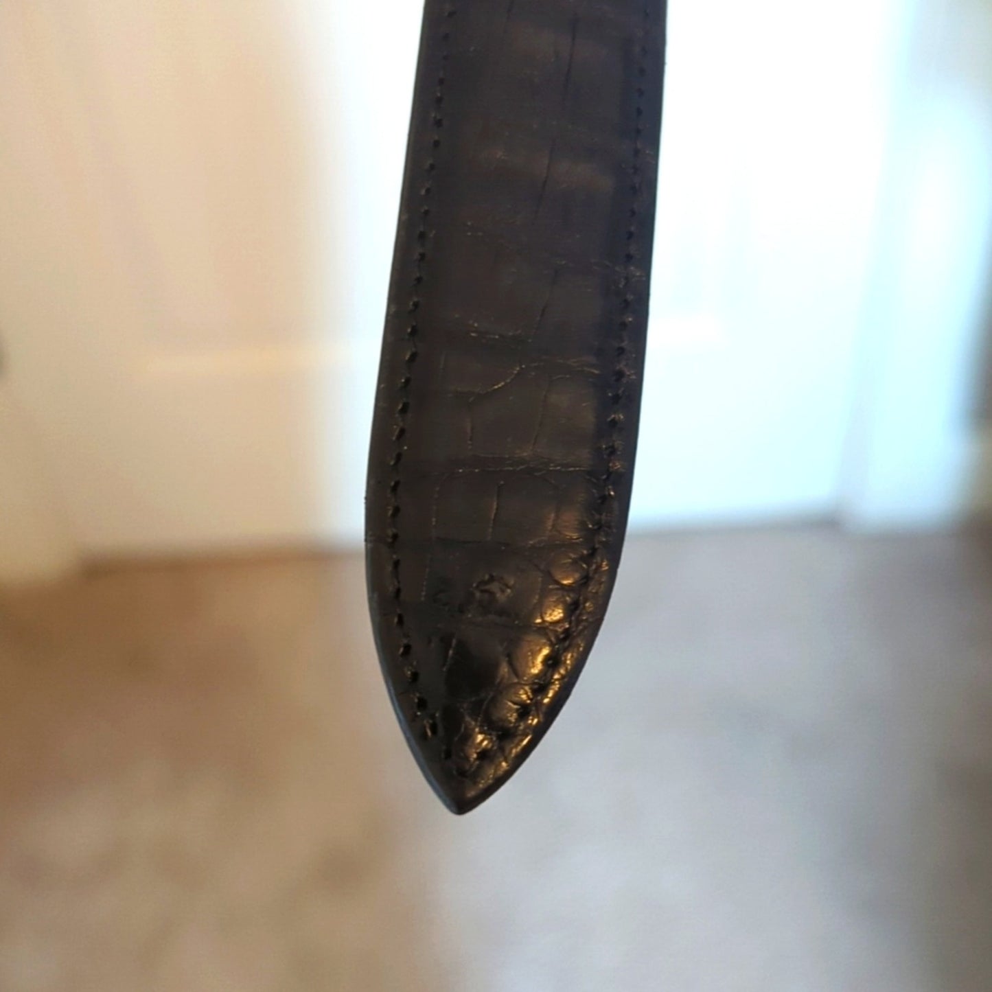 Rodney Ammons One of a Kind Custom Hand Made Black Alligator Belt Men's Sz 42.