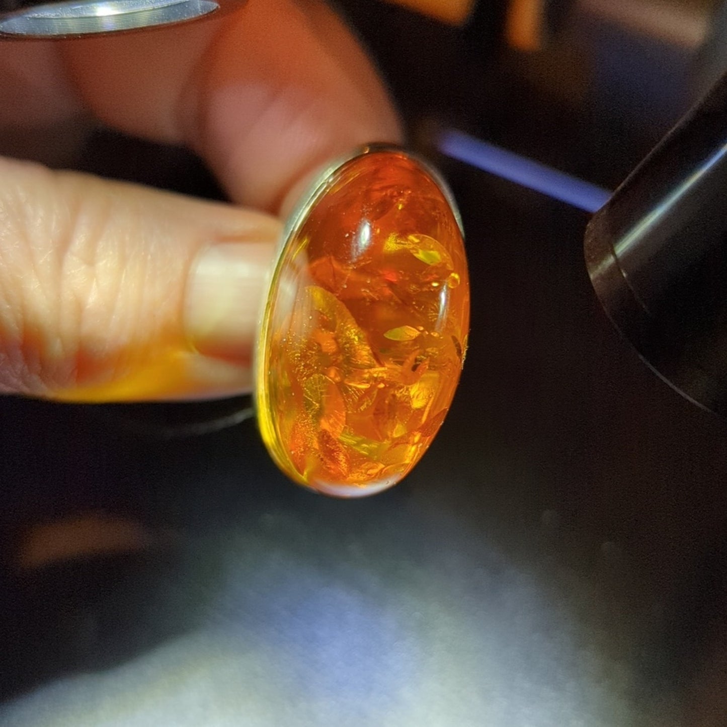 Large Natural Baltic Amber Pendant In a 925 Silver Cap Setting With Large Bale