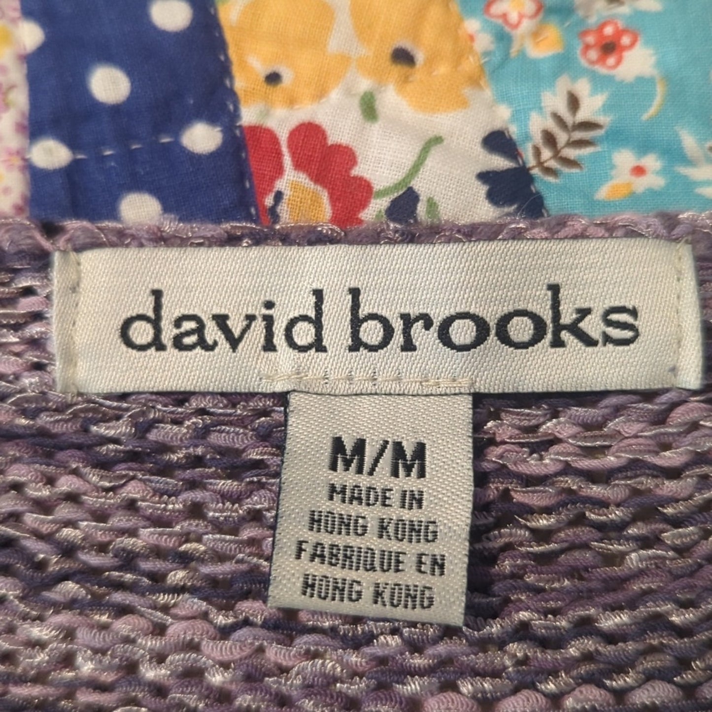 David Brooks Purple Gray Variegated Crew Neck Rolled Hem Sweater Women's Size M