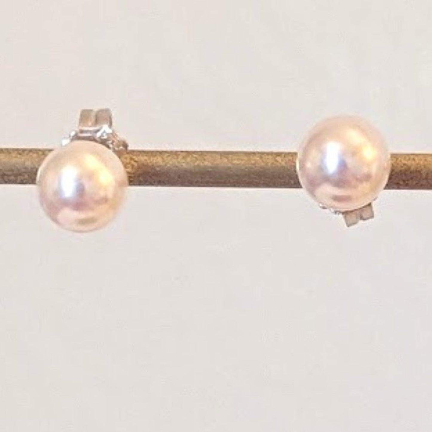 925 Sterling Silver Glass Pearl Stud Earrings